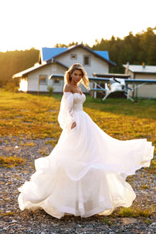  Puff Sleeve Wedding Dress