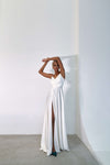 Simple sleeveless wedding dress