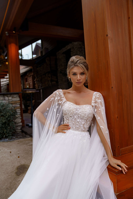 Wedding Dress With Cape