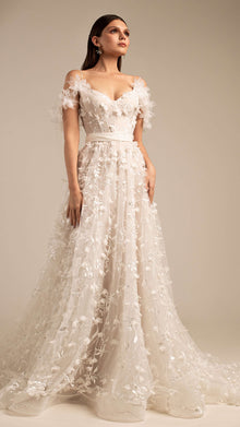  Wedding Dress with Detachable Sleeves