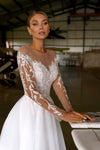 Wedding Dress with Illusion Neckline