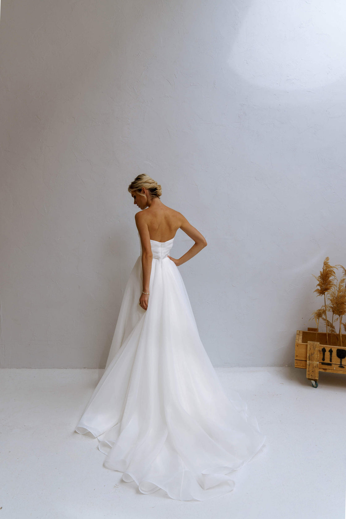 A-Line Wedding Dress with a High Slit for a Trendy and Bold Style