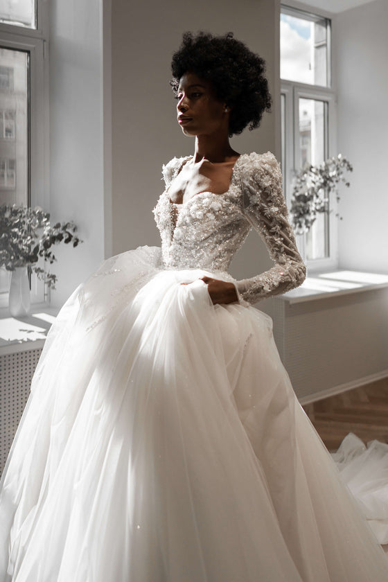 Wedding dresses with long lace sleeves