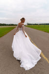 Wedding dress illuzion sleeve series_Dress with illusion neckline