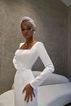 White crepe dress