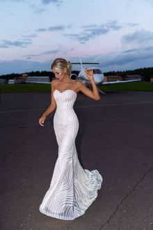  White mermaid wedding dress_Mermaid dress bride