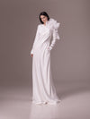 White wedding dress with sleeves