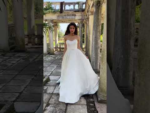 A-Line Open Shoulder Wedding Dress with Decorative Belt Romanova Atelier Till